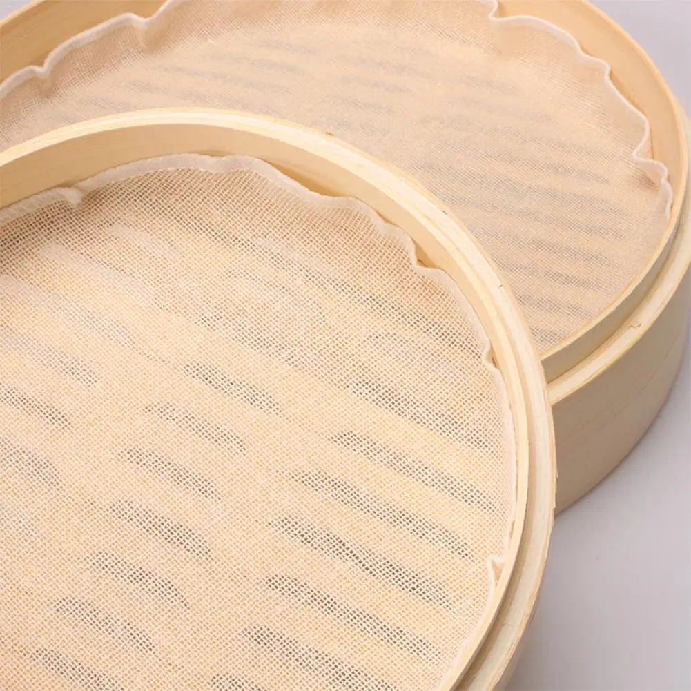 

Steamer Cloth Cotton Steamer Mat Steamed Bread Steamer Kitchen Accessories Non-Stick Steamer Mesh Pad Round Dumplings Mat
