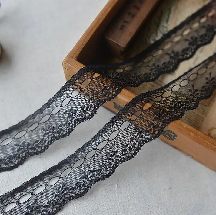 

10 Meters/lot3.7cm Sexy Black Smooth Lace Trim Applique Doll Lace Accessories Wholesale