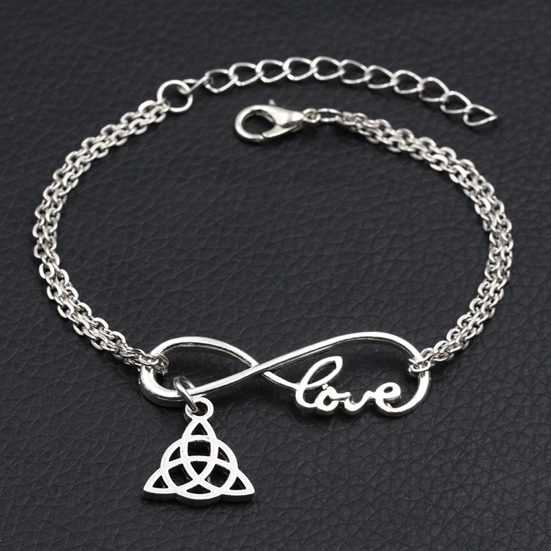 Triquetra Символ Троицы узел браслет DIY ручной работы Бесконечность Любовь Шарм