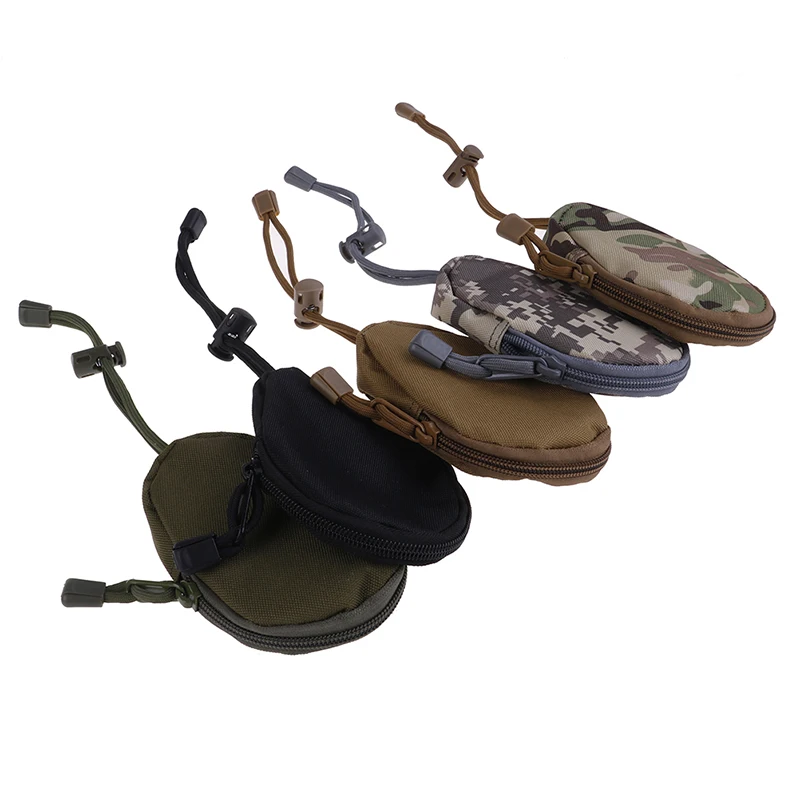 

1PC Mini EDC Key Wallets Holder Small Pocket Keychain Zipper Case Out Door Pack New Men Coin Purses Pouch Military Army Bag