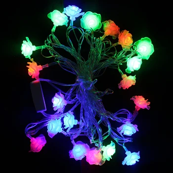 

4M 20L Rose Flower LED String Light AC220V Colorful Indoor Outdoor Christmas Holiday/Party/Wedding/Decoration EU Plug led light