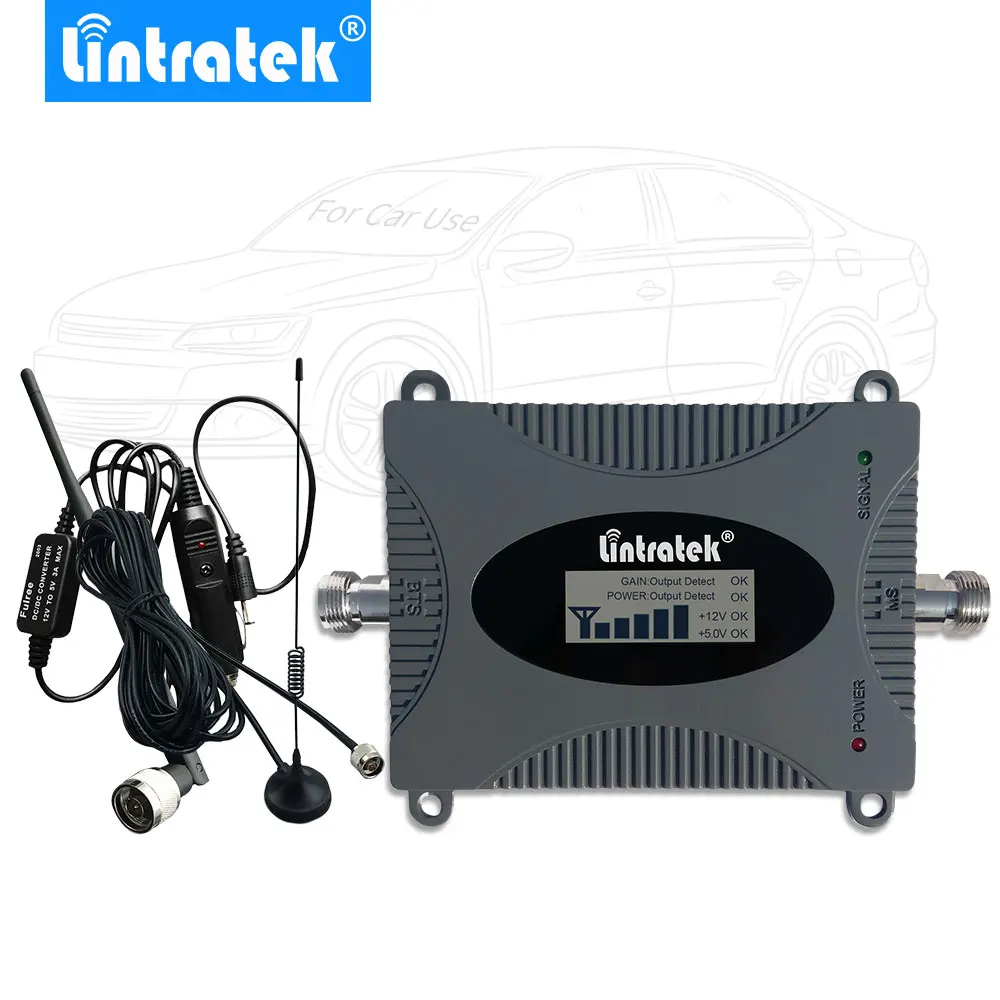 Lintratek 4G LTE Автомобильный Усилитель сотового телефона 1800 МГц (полоса 3) сетевой ЖК