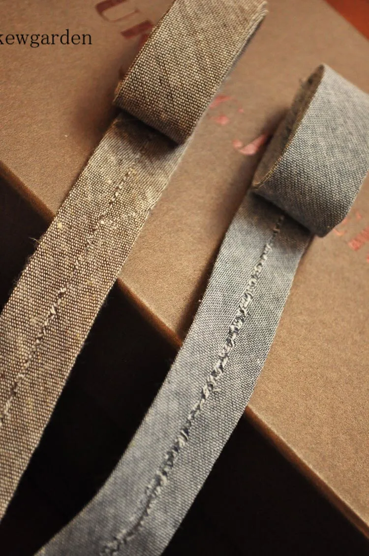 Kewgarden Cotton Linen Thin Satin Ribbons 1/4" 28mm DIY Bowknot Ribbon