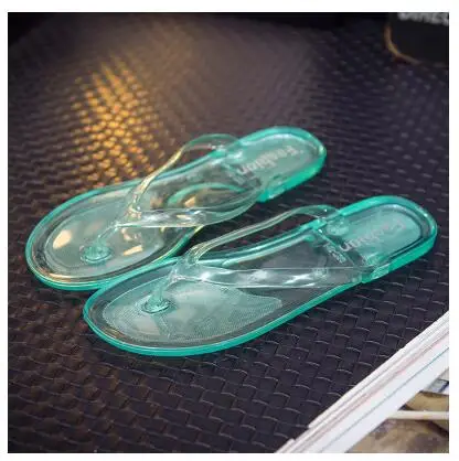 Лето, тапочки для девочек, детская обувь, сандалии, тапочки для девочек, женские резиновые тапочки, прозрачная обувь 65 - Цвет: Светло-зеленый