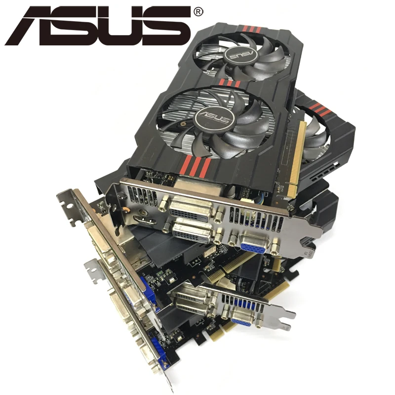 ASUS 4 штуки видеокарты GTX 750 Ti 2 Гб 128 бит GDDR5 видеокарты для nVIDIA Geforce GTX 750Ti используются VGA карты Hdmi Dvi