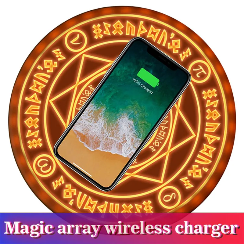 

Magic Array Wireless Charger Pad 5 W 10W Qi Fast Wireless Charging Light Up Wireless Charger for iPhone 7 8 Plus X XR Xs Max