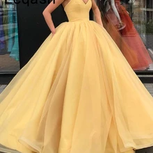 Длинное бальное платье, желтое платье для выпускного вечера, элегантное платье с открытыми плечами для особых случаев, 16 платьев, Vestido Longo
