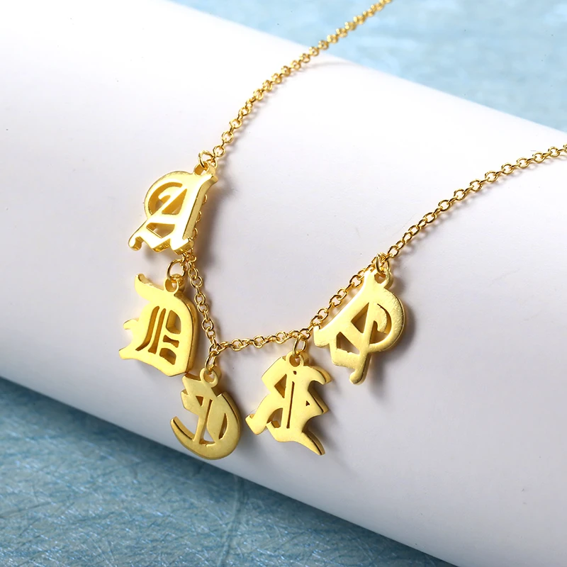 L11 Old English Custom Names Necklace Gothic Personalized Choker For Women Necklace 925 Silver Customized Jewelry Birthday Gift  (3)