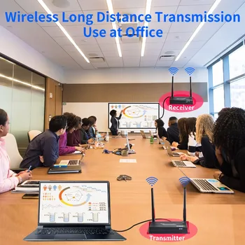 

MiraBox 60m (196ft) Wireless HDMI Transmitter Receiver IR Remote Control HD 1080P 5.8GHZ Wifi AV Video HDMI Wireless Extender