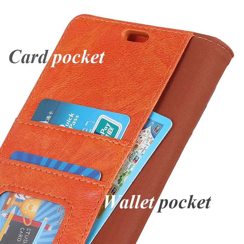 For Huawei P Smart 2019 Leather Case for 6.2'' Huawei P Smart 2019 Phone Nappa Leather Wallet Case with Card Slot Folding Stand 3