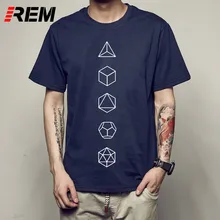 REM, летняя модная футболка с круглым вырезом, футболка с круглым вырезом, Платоническая однотонная, Сакральная Геометрическая эволюция, Мужская футболка, популярная уникальная мужская футболка