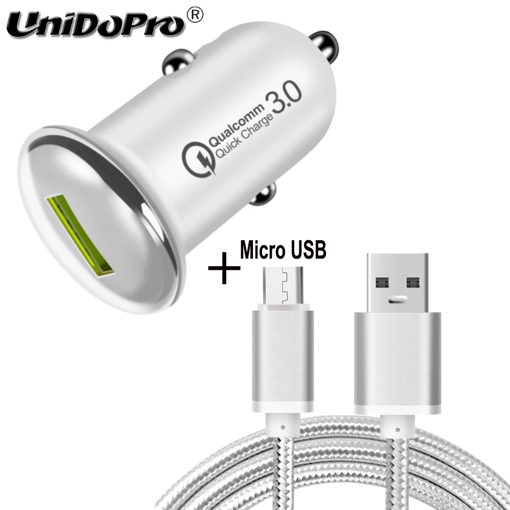 QC 3 0 5V 3A быстрое автомобильное зарядное устройство + фута микро USB кабель для Chuwi Hi9