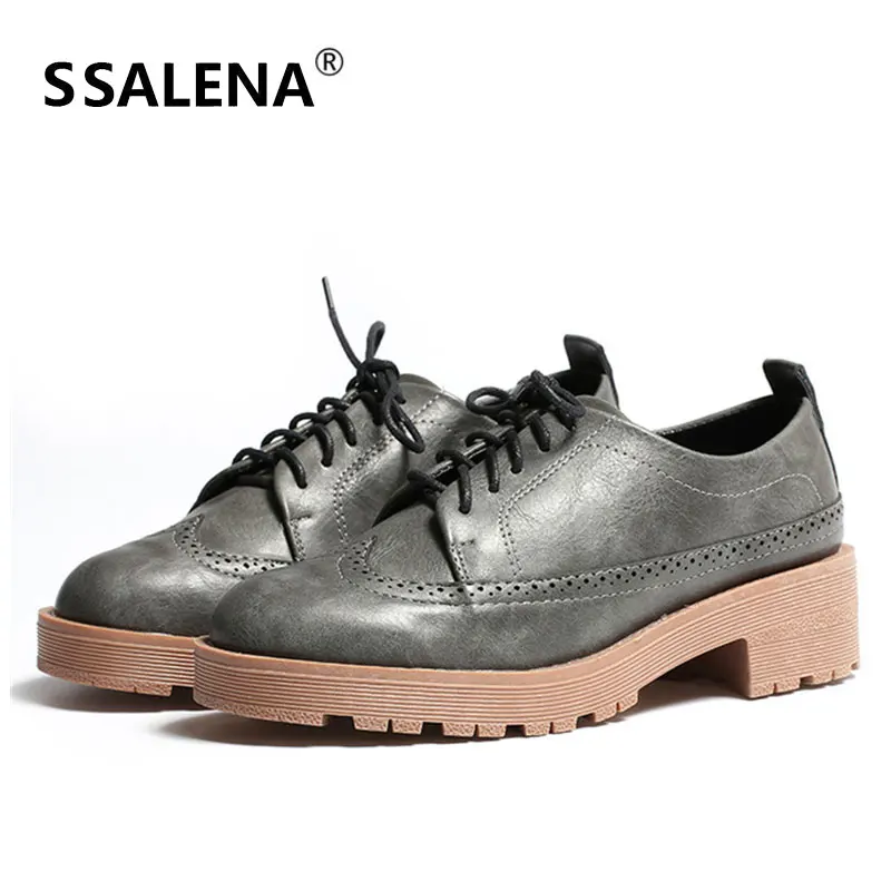 

Women British Style Oxford Flats Female Spring Autumn Round Toe Breathable Shoes Women Lace Up Shallow Comfortable Shoes AA60879