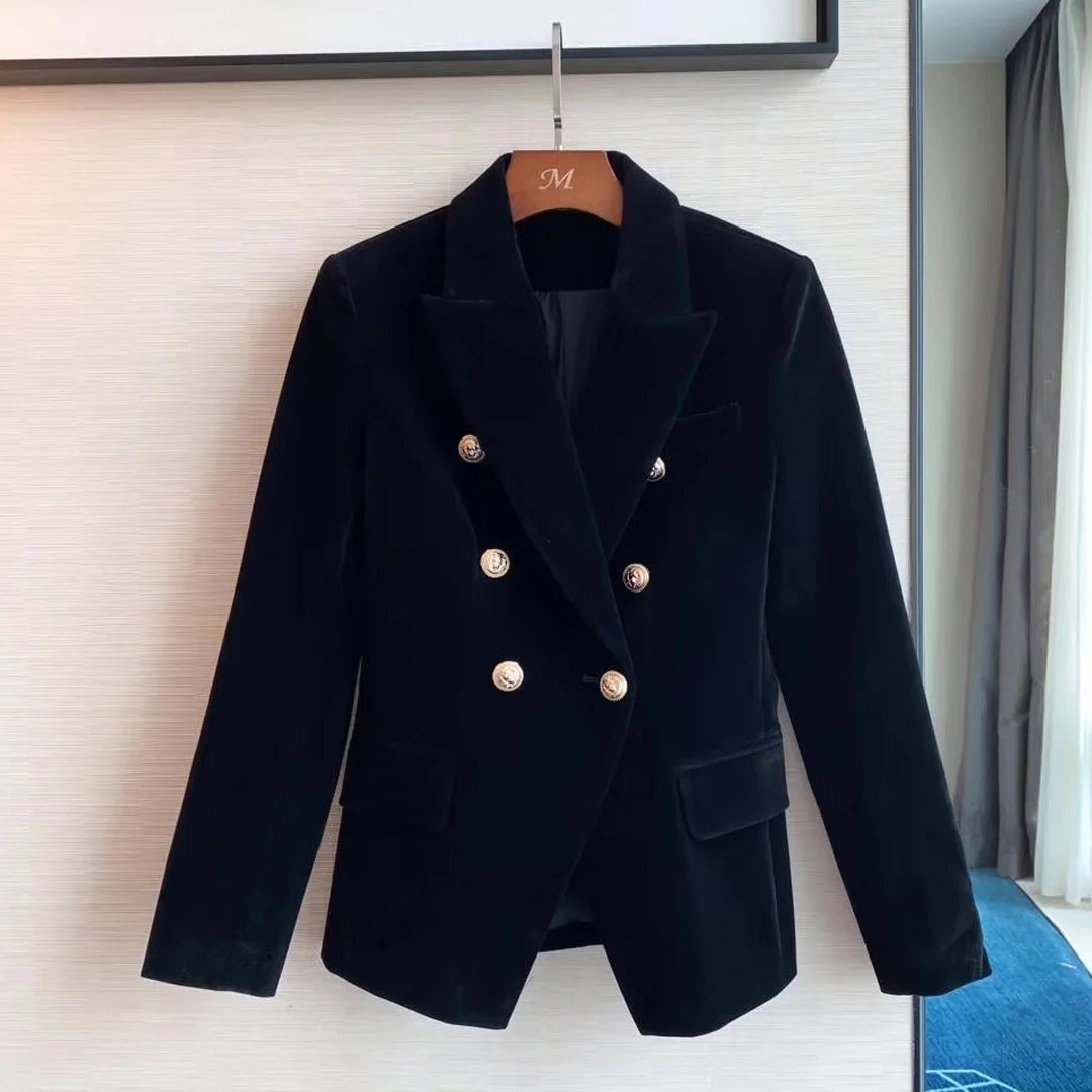 2019 New Spring Autumn Women Velvet Blazer Jackets Red wine Long Sleeve Korea Slim Female Jackets Casual Ladies Office Coat