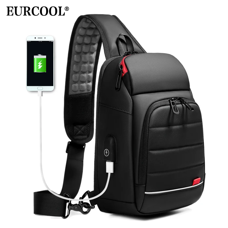 EURCOOL 2019 جديد الرجال حقيبة صدر للرجال ل 9.7 \