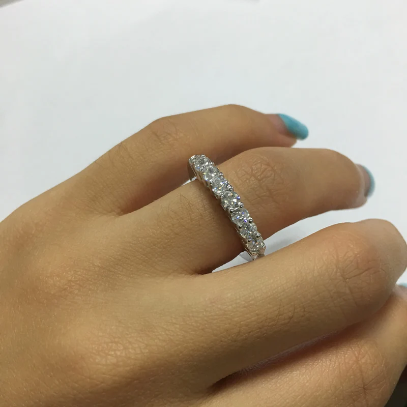 AINUOSHI Stackable Row Ring Sparkling NSCD Стерлинговое Серебро 925 пробы ювелирное изделие