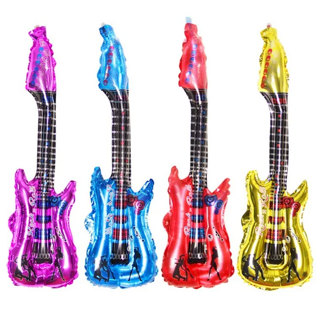 

1PC 80*30cm Cartoon Guitar foil balloons birthday party decoration air globos kids inflatable helium baloes toys party supplies