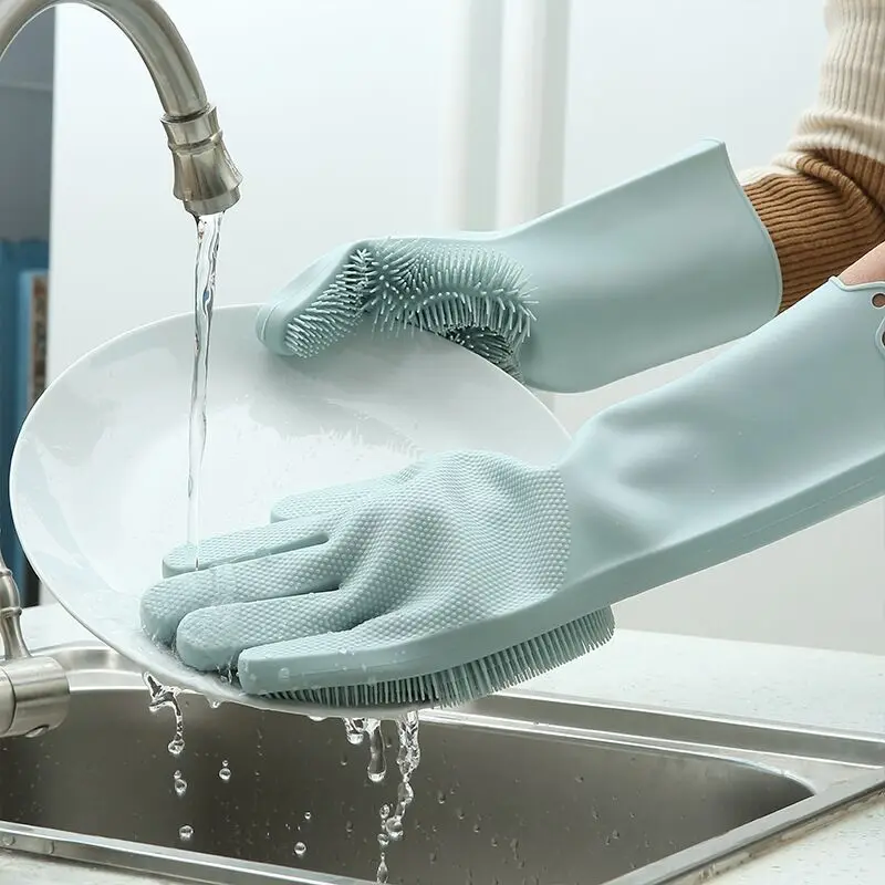 Buy 1 Pair Silicone Rubbe Dish Washing Gloves Eco