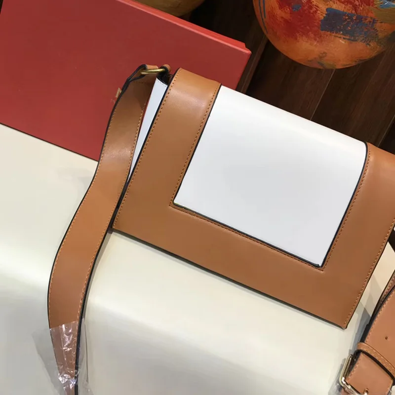 

Brand Logo Women Fashion Quality Leather Patchwork Women Messenger Bag Female Chain Strap Shoulder Bag Ladies' Flap Bag