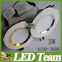 90-260 В 3 Вт светодиодные лампочки 330lm светильник светодиодные светильники встраиваемые светодиодные лампы теплый/холодный белый серебристый белый корпус 120 угол луча ce