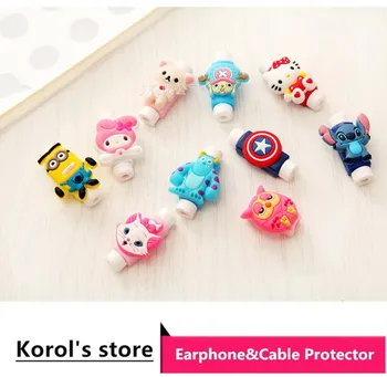 

10pcs cartoon figure USB Data Cable Line Protector Anti Breaking Protective Sleeve For Charging Cable Earphone Line
