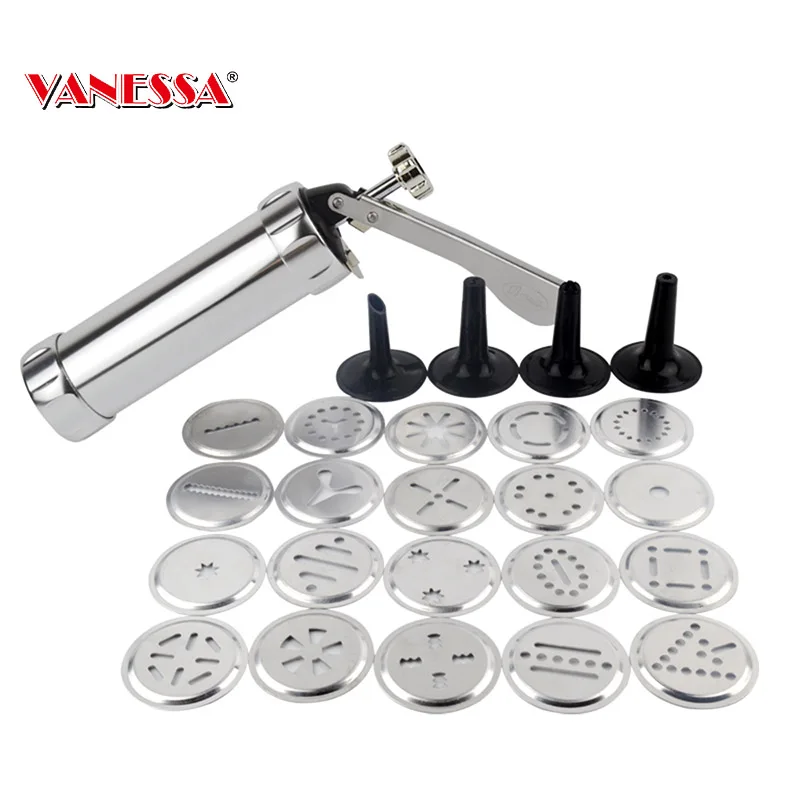 25pcs set Cookie Press Machine Biscuit Maker Cake Decorator Gun Cookie Press Blades 20pcs Baking Pastry