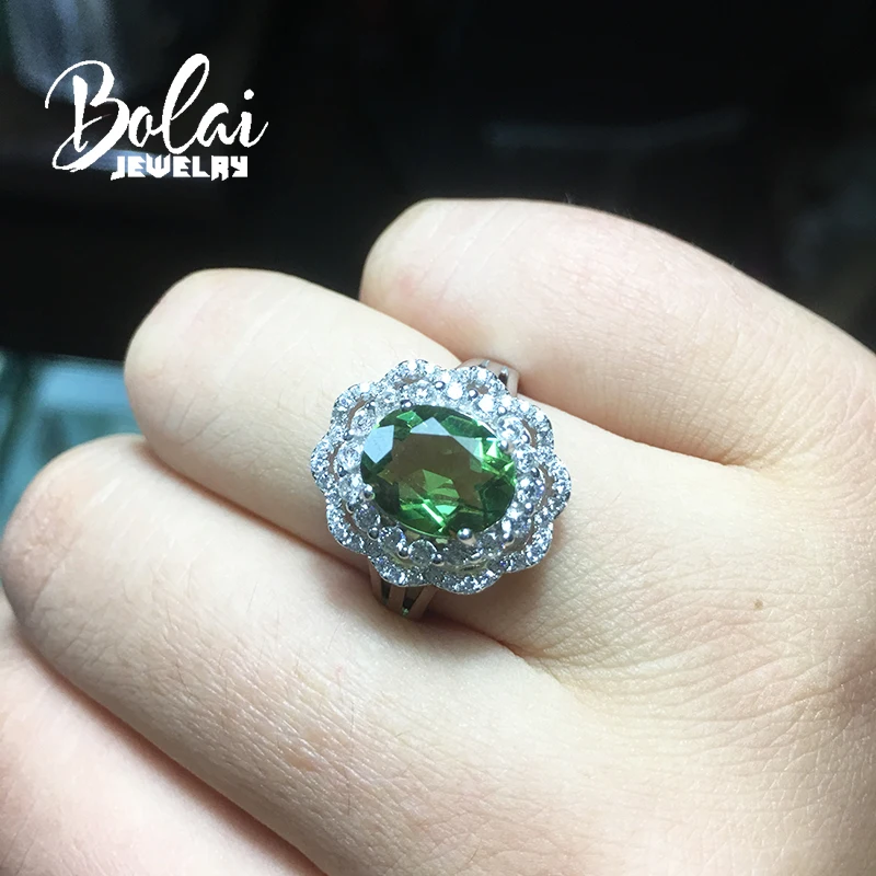 Bolaijewelry, изменение цвета, кольцо из зултанита, 925 пробы, серебряное, с драгоценным камнем, элегантный дизайн, хорошее ювелирное изделие для женщин, повседневная одежда