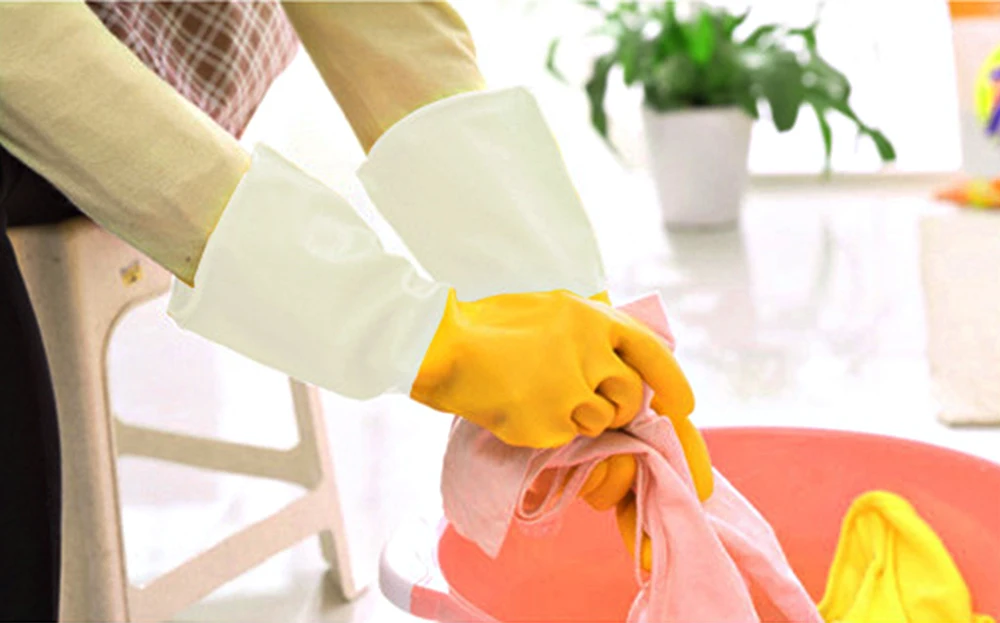 Washing Protective Gloves Waterproof Kitchen Gloves Rubber Latex (6)