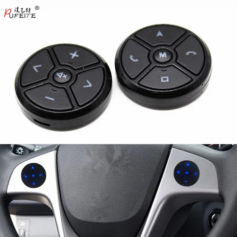

Car Steering Wheel Controller Buttons GPS Music Control Portable Hand up Answer Remote Control 2 din Car Multimedia player