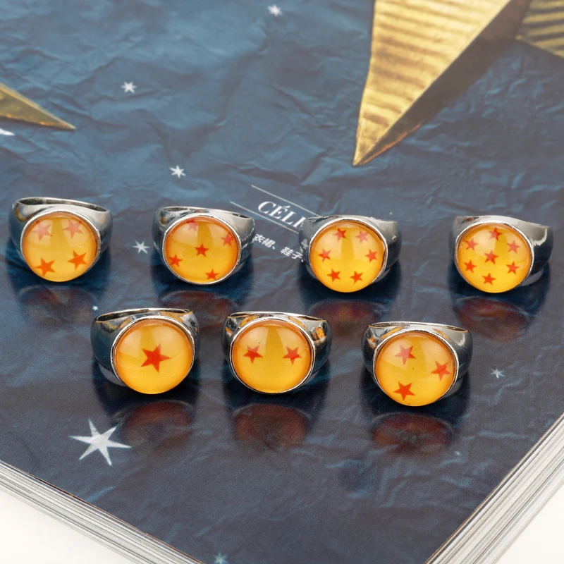 

dongsheng Anime Dragon Ball Z Ring 1-7 Stars Balls PVC Rings 4 Star Dragon Ball Cartoon Fans Gift Fashion Jewelry -25