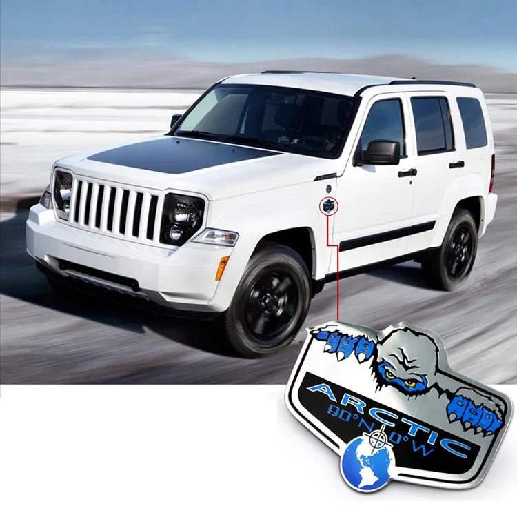 

Noizzy Arctic Yeti Car Sticker Auto Emblem Metal Chrome Blue Tuning Accessories for Jeep Wrangler JK Renegade Compass Cherokee