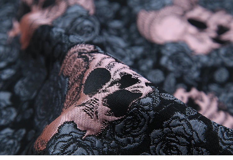 145 см ширина Франция импортная Роза Металлик Жаккардовая парча ткань, 3D жаккардовая пряжа, окрашенная ткань для женщин юбка пальто платье