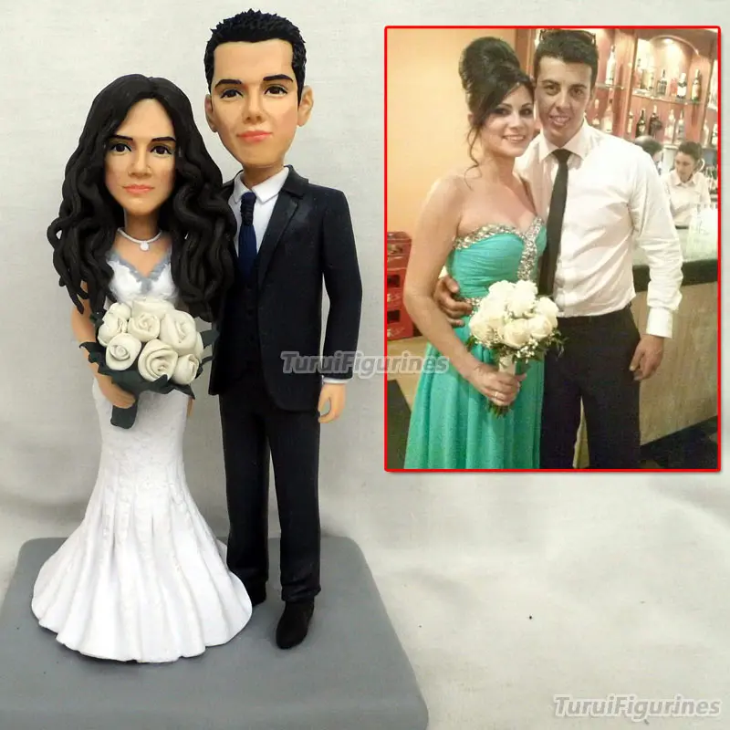 Пара Bobblehead Mr and Mrs топперы на свадебный торт Топпер деревенский персонализированные мини статуя любви на заказ bobblehead фигурки Куклы