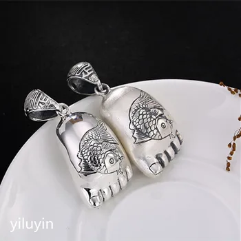 

KJJEAXCMY Boutique jewe S990, silver, hollowed out, fillet, fish, dragon, door, safety, and lock, Pure Silver Antique female p
