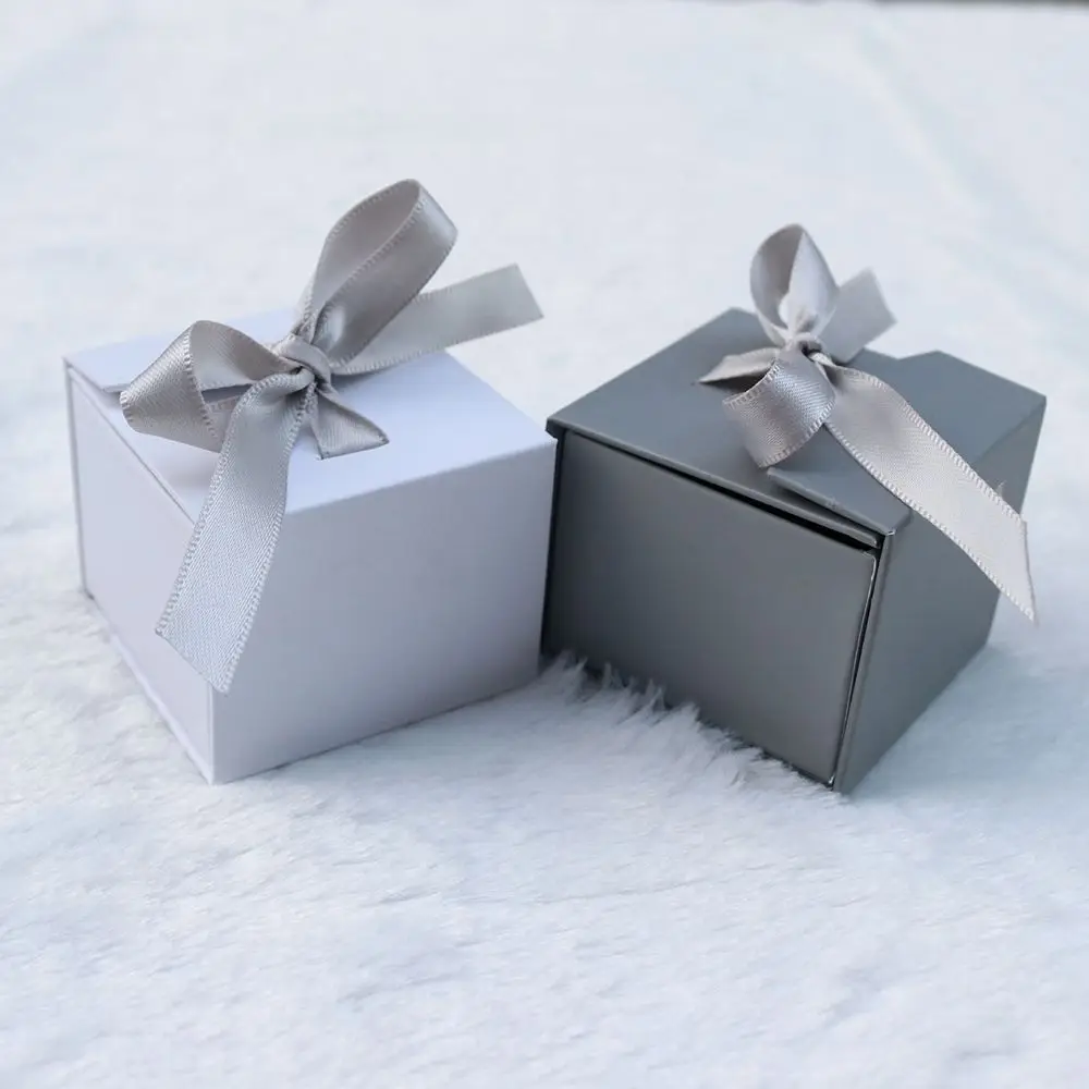 

New Fashion Jewelry Gift Bow Ribbon Paper Box Ring Necklace Ear Stud Wedding Boxes Jewelry Storage Case Jewelry Organizer Gift