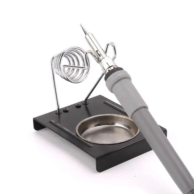 

1PC Durable Soldering Iron Support Stand Holder Base Metal Rectangle Solder Support Welding Tools Soldering Station