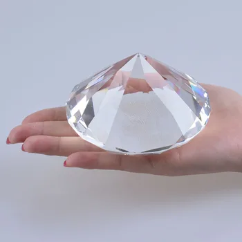 

LONGWIN Crystal Diamond Jewel Glass Diamond Paperweight Wedding Decoration 100mm Ship From UK