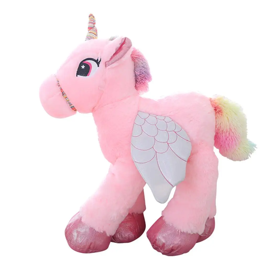 1 ед. 50/60/90 см Kawaii Плюшевые игрушечные единороги Большая мягкая животных игрушечная лошадь для детей мягкая кукла домашний Декор подарок любимым на день рождения - Цвет: pink