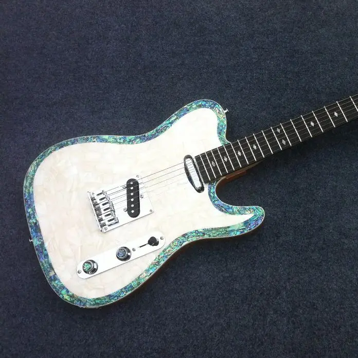 

Free shipping real Abalone inlay top electric guitar ebony fingerboard mahogany body korean hardware