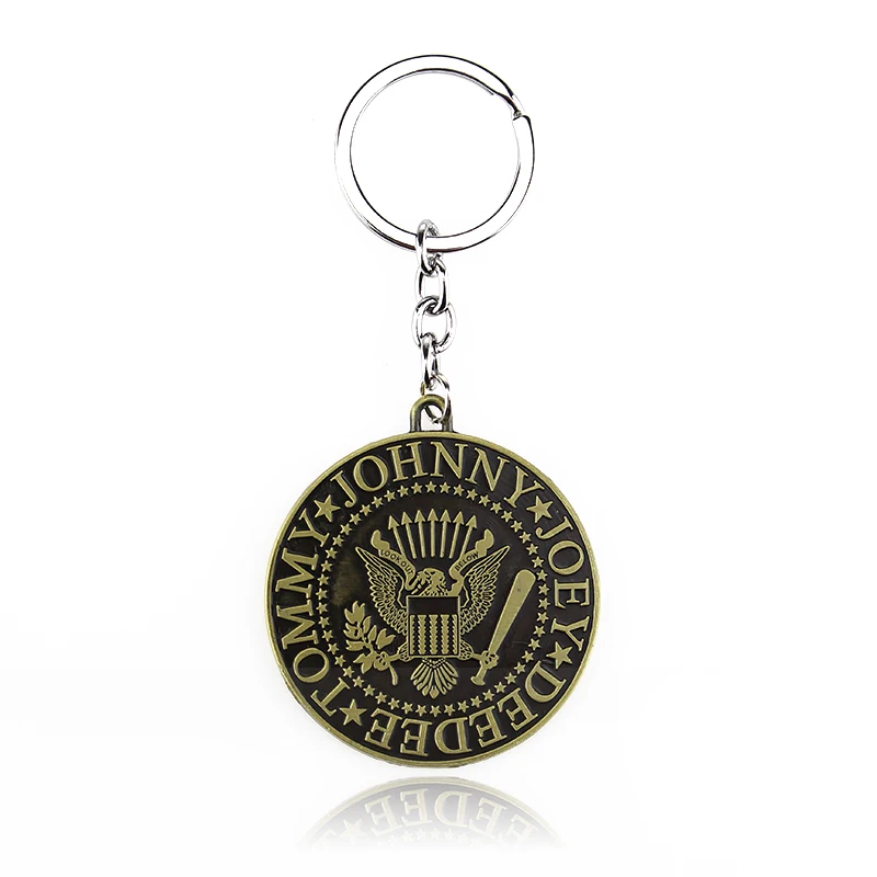 

Ramones Logo Metal Keychain Rock N' Roll Band Heavy Metal Tommy Johnny Joey gift for Fans