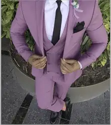 2019 костюм, последний дизайн пальто, брюки, фиолетовый мужской костюм, стиль, приталенный Блейзер, выпускной, нежный Свадебный костюм жениха