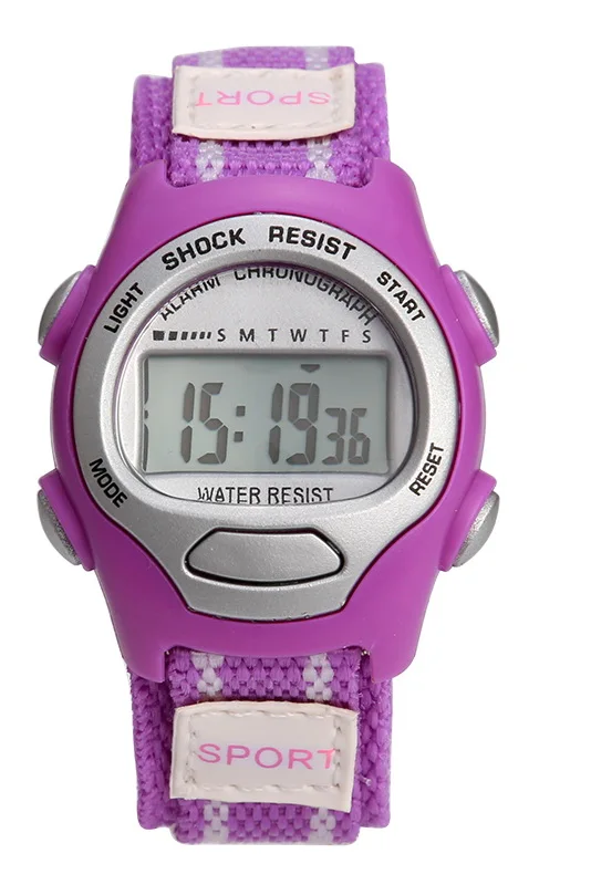 Спортивные часы для мальчиков и девочек, секундомер, часы с будильником цифровые водонепроницаемые часы, спортивные часы, цифровой нейлоновый ремешок, подходит для маленьких детей - Цвет: Красный