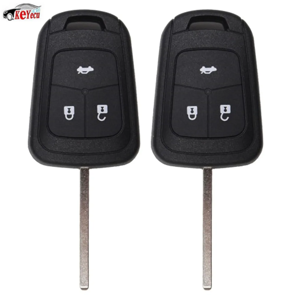 

KEYECU 2 Pcs/lot New Uncut Remote Key Control Shell Case Fob 3 Button for Chevrolet Sonic Cruze Camaro Equinox Malibu Spark Volt