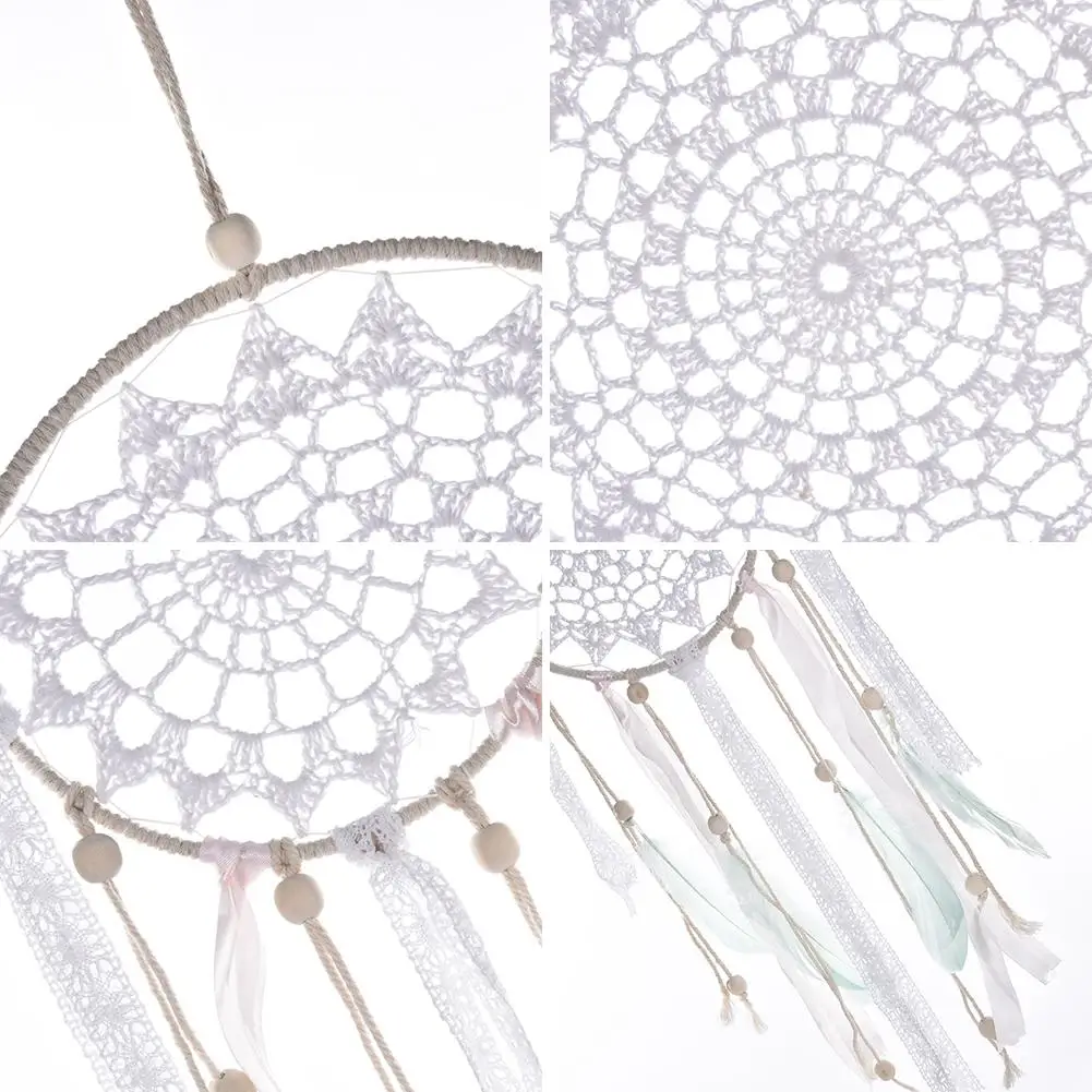 3 unids/set estilo étnico gran atrapasueños hecho a mano tejido pared decoración blanco atrapasueños boda fiesta Adorno