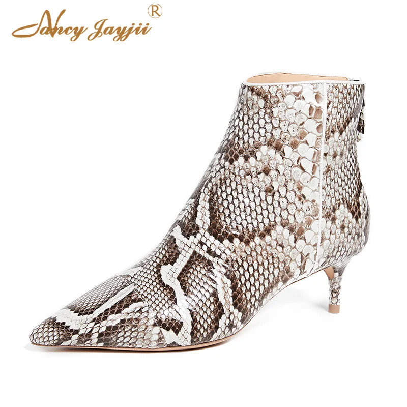 Tacón Gatito Vestido Cremallera Moda Ty01 Barato Zapatos Bota Tamaño Para Botas Serpiente Gran Punta Mujer Fiesta Imprimir De Bajo pwHcIEq