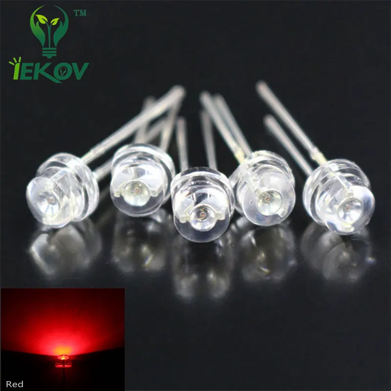 

1000pcs LEDS 5mm Straw Hat Red Led DIODE SUPER Bright Wide Angle Led Lamp Light Bulb 5MM Emitting Diodes