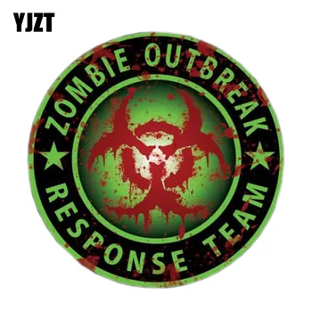 

YJZT 15.5x15.5CM Fashion ZOMBIE OUTBREAK RESPONSE TEAM Car Sticker "Bloody" Biohazard Retro-reflective Decals C1-8102
