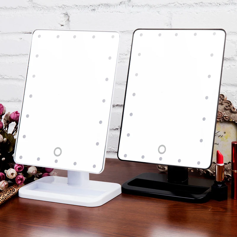 Светодио дный светодиодный сенсорный экран для макияжа с подсветкой 360 градусов вращение регулируемая 20 светодио дный LED s портативное