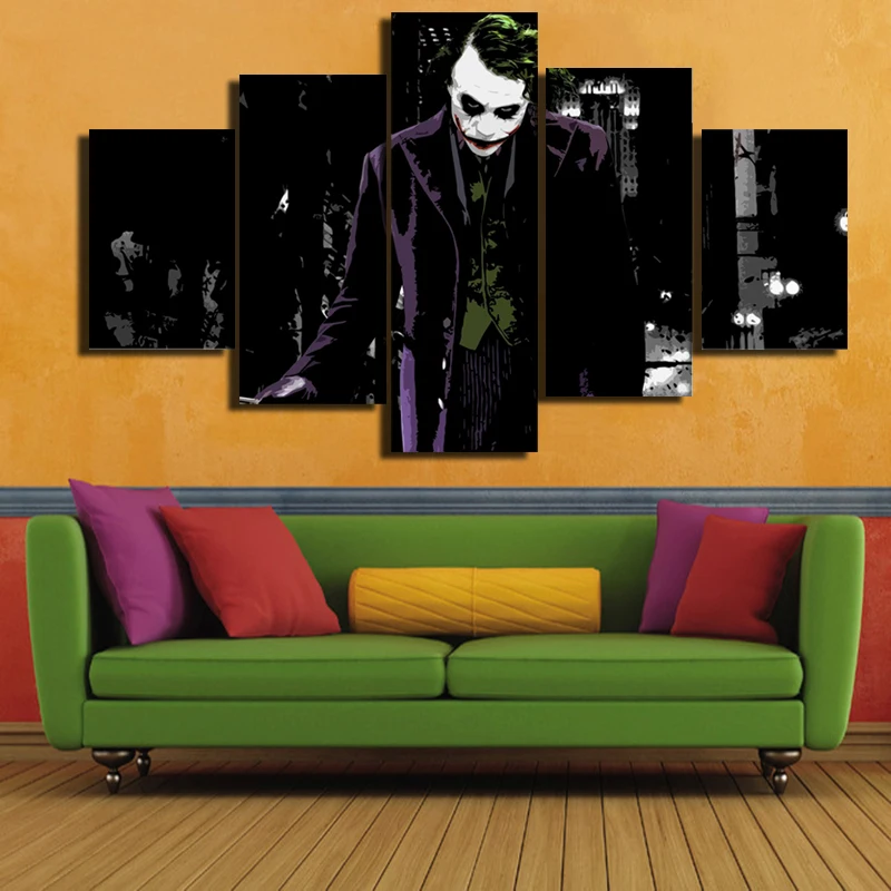 Billig Hohe qualität Gedruckt bild Joker malerei gedruckt auf leinwand 5 platten set für wand dekoration Leinwand kunstdruck poster