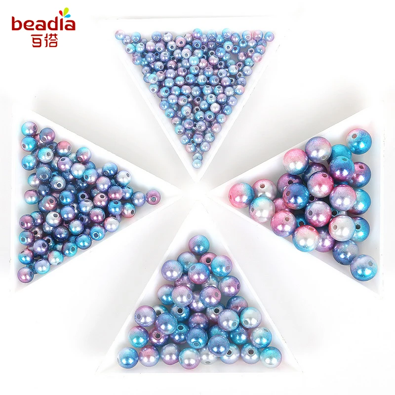

2017 New Arrival Selectable Size 4/6/8/10mm Multicolor Plastic ABS Smooth Loose Round Pearl Beads For Fashion Jewelry Making